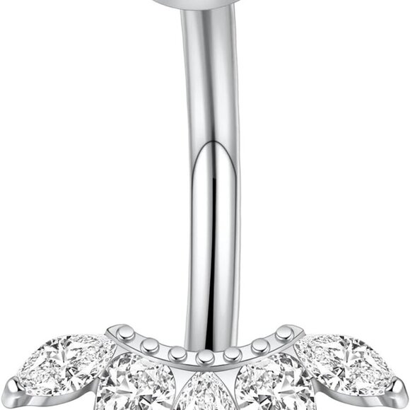 Belly Button Ring G23 Titanium Belly Button Piercing 14G Belly Ring Navel Pierci - Picture 1 of 7